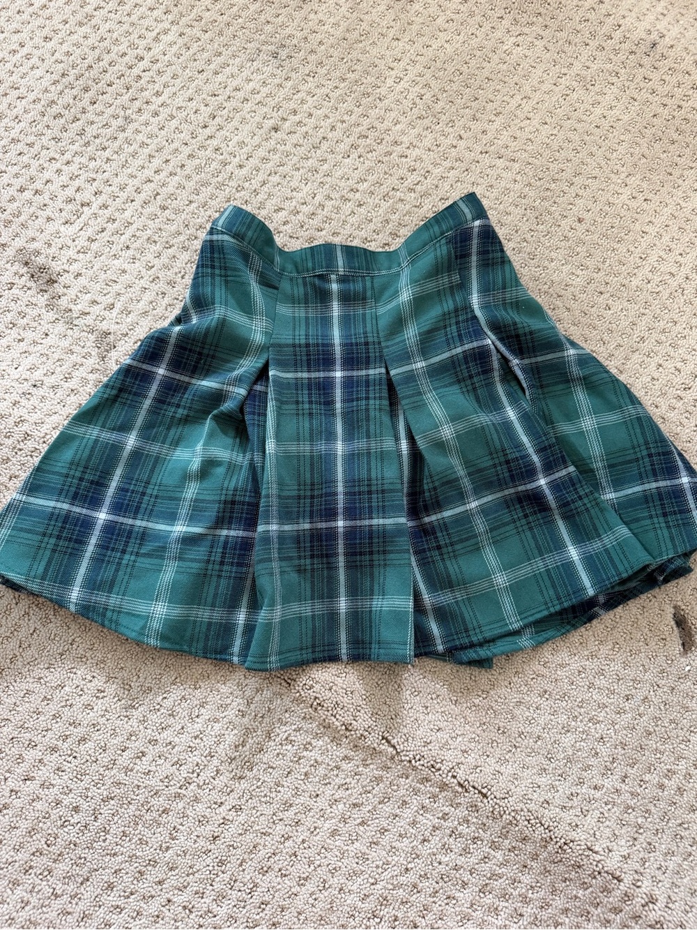 SO Green Plaid Circle Skirt